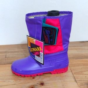 Maple Leaf Lunars Plus Vintage Pink & Purple Waterproof Canadian Boots NEW Sz 2